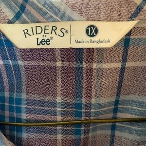 NWOT LEE RIDERS BUTTON UP SHIRT LONG SLEEVE 1X